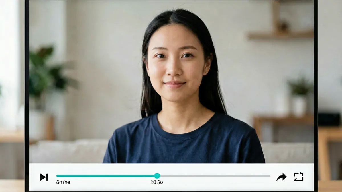 短时长射精视频缩略图，时间轴显示约8分钟，适合快速浏览的用户场景
